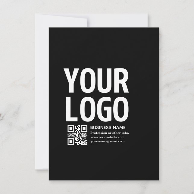 Your Logo w/Editable QR code & Text  Card (Front)