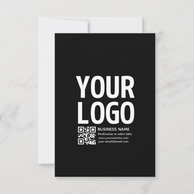 Your Logo w/Editable QR code & Text  Card (Front)