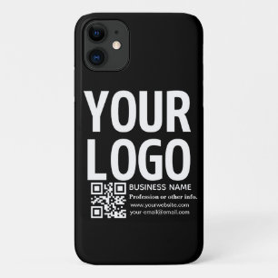 Your Logo w/Editable QR code & Text iPhone 11 Case