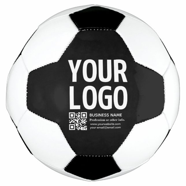 Your Logo w/Editable QR code & Text  Football (Front)