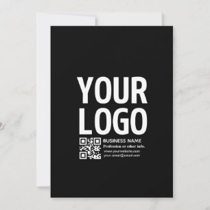 Your Logo w/Editable QR code & Text Holiday Card