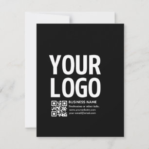 Your Logo w/Editable QR code & Text Holiday Card