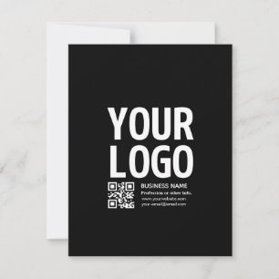 Your Logo w/Editable QR code & Text Holiday Card
