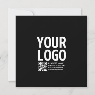 Your Logo w/Editable QR code & Text Holiday Card
