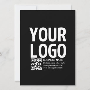 Your Logo w/Editable QR code & Text Invitation