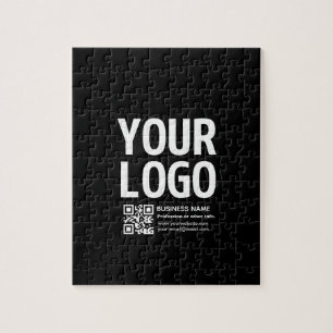 Your Logo w/Editable QR code & Text Jigsaw Puzzle
