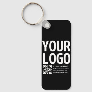 Your Logo w/Editable QR code & Text  Key Ring