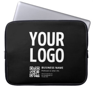 Your Logo w/Editable QR code & Text Laptop Sleeve