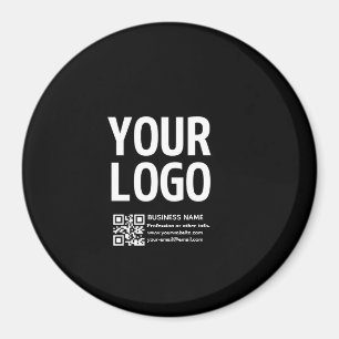 Your Logo w/Editable QR code & Text Magnet