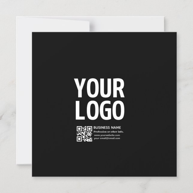 Your Logo w/Editable QR code & Text  Magnetic Invitation (Front)