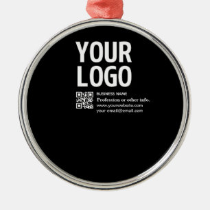 Your Logo w/Editable QR code & Text Metal Tree Decoration