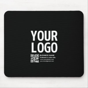 Your Logo w/Editable QR code & Text Mouse Mat