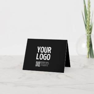 Your Logo w/Editable QR code & Text Note Card