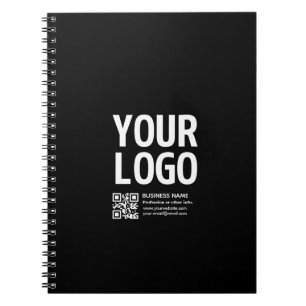 Your Logo w/Editable QR code & Text  Notebook
