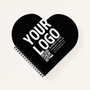 Your Logo w/Editable QR code & Text  Notebook