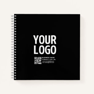 Your Logo w/Editable QR code & Text  Notebook