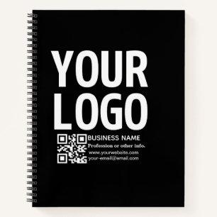 Your Logo w/Editable QR code & Text  Notebook