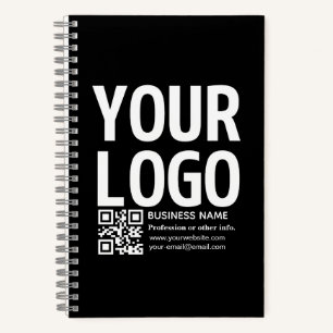 Your Logo w/Editable QR code & Text  Notebook