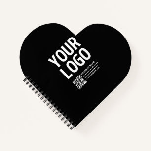 Your Logo w/Editable QR code & Text  Notebook