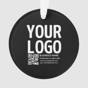 Your Logo w/Editable QR code & Text Ornament