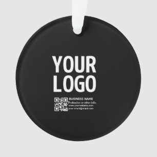 Your Logo w/Editable QR code & Text Ornament