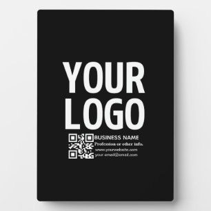 Your Logo w/Editable QR code & Text  Plaque