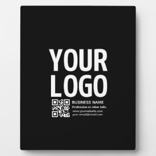 Your Logo w/Editable QR code & Text  Plaque