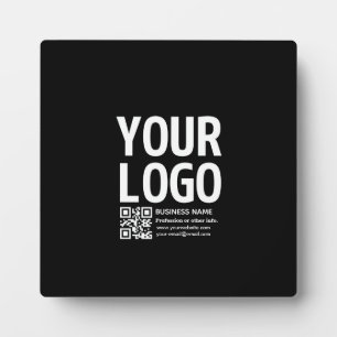 Your Logo w/Editable QR code & Text  Plaque