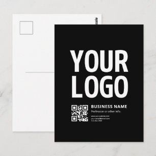 Your Logo w/Editable QR code & Text Postcard