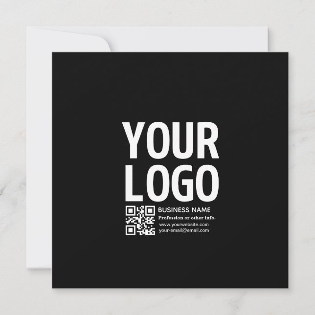 Your Logo w/Editable QR code & Text  Save The Date (Front)