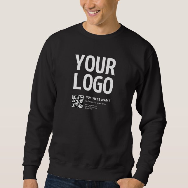 Your Logo w/Editable QR code & Text Sweatshirt (Front)