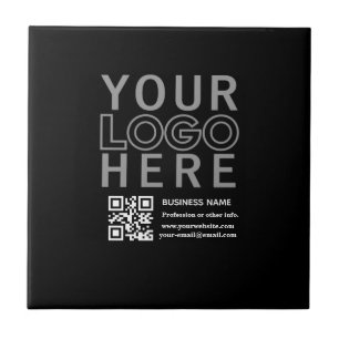 Your Logo w/Editable QR code & Text Tile