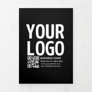 Your Logo w/Editable QR code & Text Tri-Fold Programme