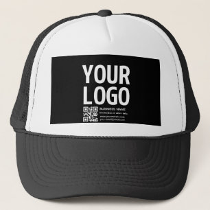 Your Logo w/Editable QR code & Text Trucker Hat