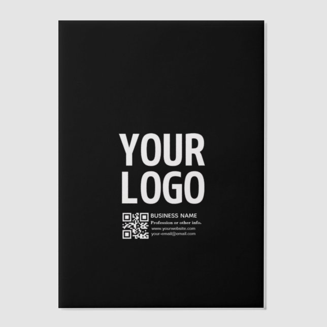 Your Logo w/Editable QR code & Text  Vellum Invitations (Front)