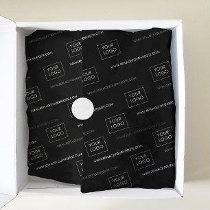 Your Logo Website Business Company Packaging Black Tissue Paper