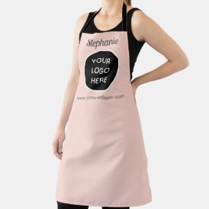 Your Logo Website Pink Business Company Apron