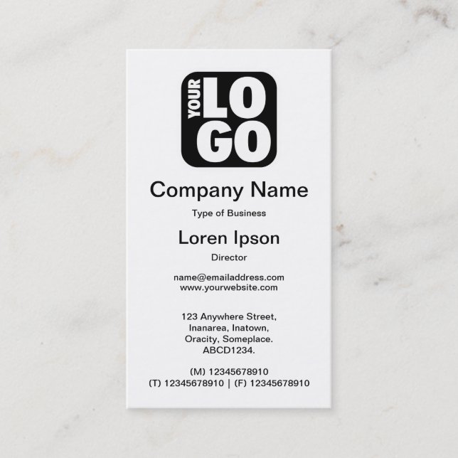 Your Logo - White Business Card (Front)