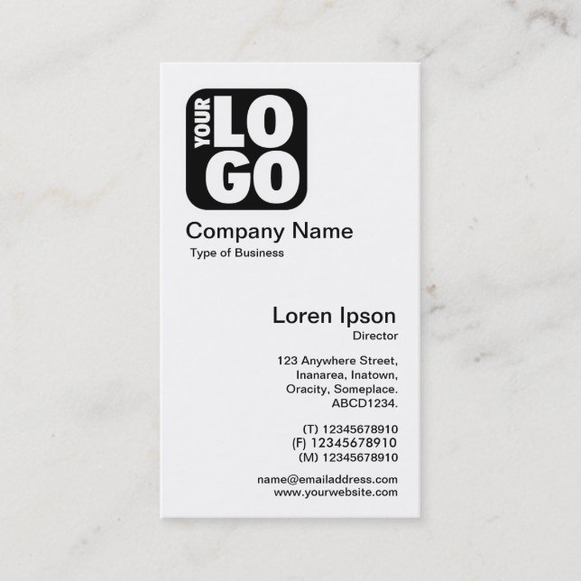 Your Logo - White Business Card (Front)