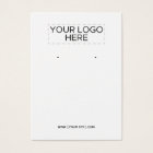 Your Logo White Earring Display Card