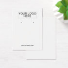 Your Logo White Earring Display Card