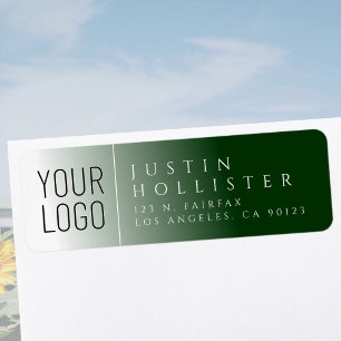 Your logo & White & Forest Green Return Address