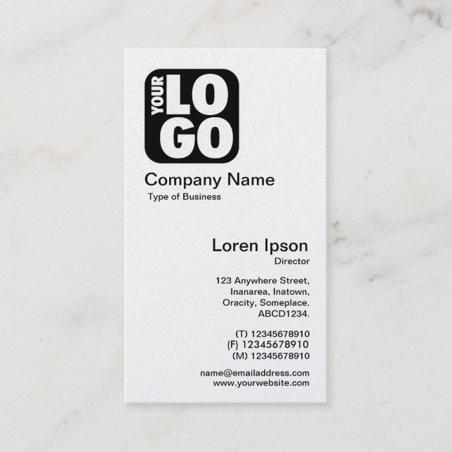 Your Logo - White (Gold Card) Business Card (Front)