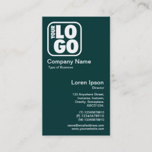 Your Logo - White on Dark Green 003333 Business Card