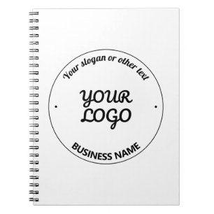 Your Logo with Editable Slogan & Business Name Notebook