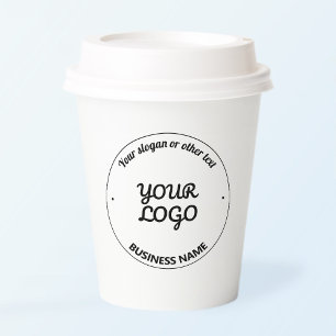 Your Logo with Editable Slogan & Business Name Paper Cups