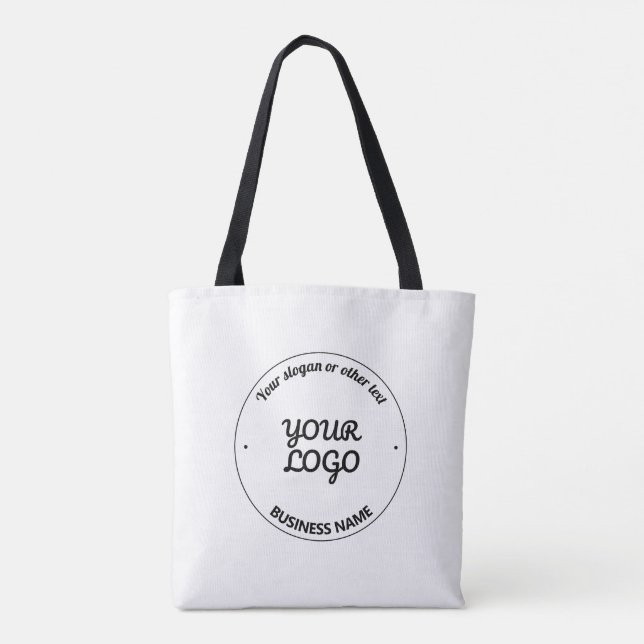 Your Logo with Editable Slogan & Business Name Tote Bag (Back)