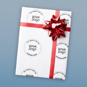Your Logo with Editable Slogan & Business Name Wrapping Paper