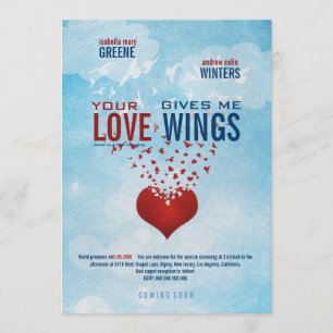 Your Love Gives Me Wings - Movie Poster Wedding Invitation