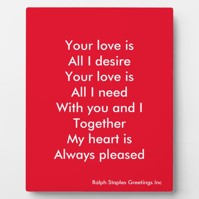Your love plaque (Front)